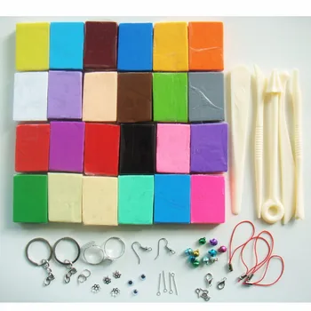 

24 Colors Polymer Clay DIY Soft Modelling Clay Set with 5 pcs Tools for Child or Artis Jewelry make Nontoxic Slime Toys