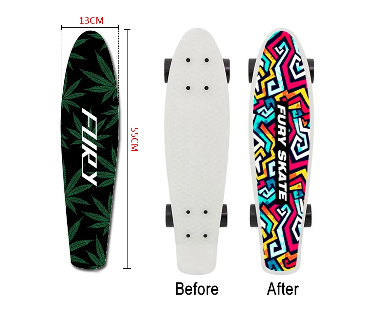 

22 inch Penny Board Sticker Anti Slip Sandpaper Skateboard Special Design Wear Resisting Replace Banana Single Double Rocker