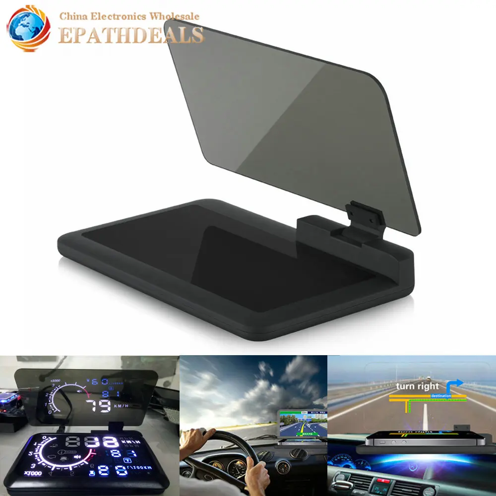 

HD Reflection Car HUD Holder Navigation Mobile Cell Phone Mount Stand for 6 inch Smartphone & Head Up Display Holder