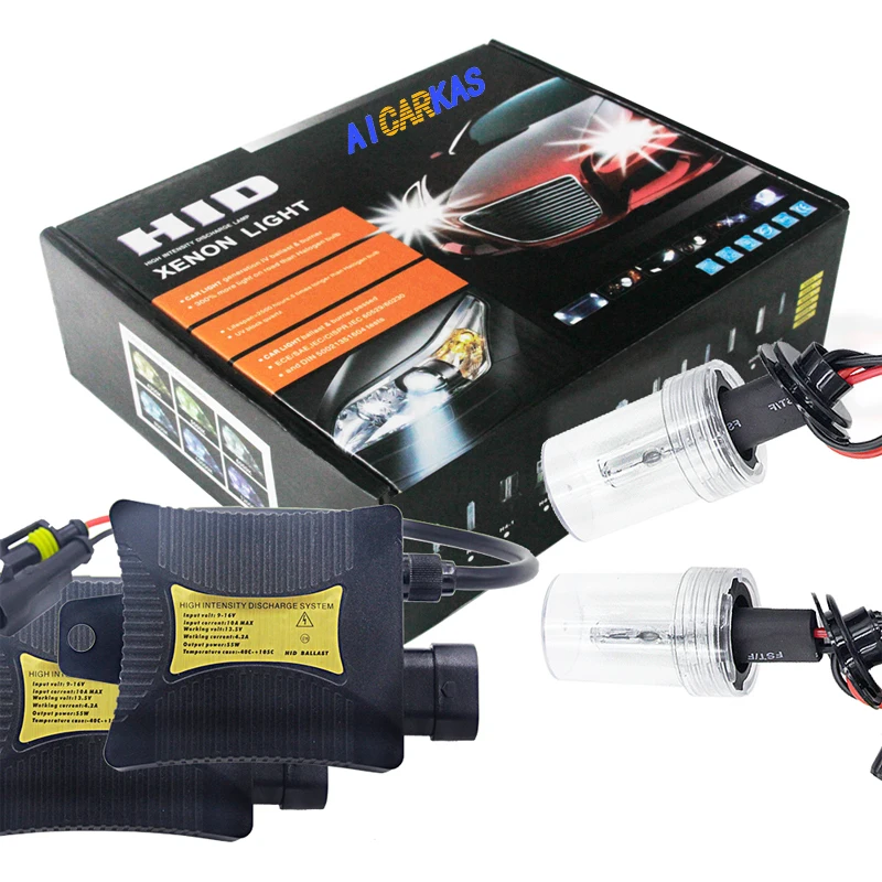 Fonte de Luz Carro Xenon Hid Kit Conversão h1 h3 h7 h8 H11 9005 Hb3 9006 Hb4 h4 Escondeu Farol 4300 k 6000 8000 Dc12v 55 w