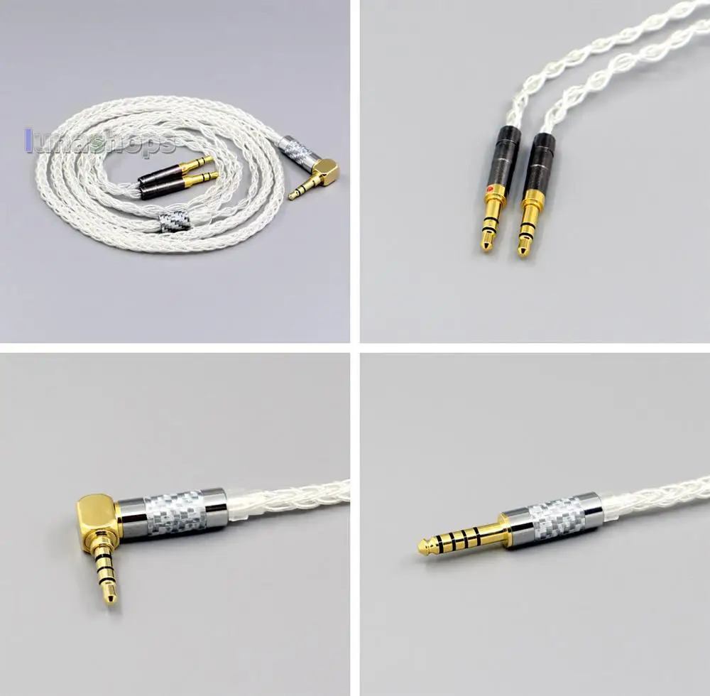 LN006430 99% чистого серебра 8 сердечника кабеля наушников кабель для Denon AH-D600 D7100 Hifiman Sundara Ананда HE1000se HE6se he400 final