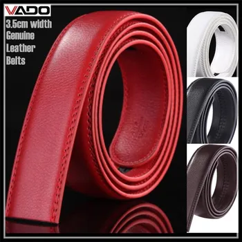 

200pcs! VADO 3.5cm Width Men&Women Genuine Leather Belts Waistband,100% Real Cowhide Straps,Automatic Buckle,without Belt Buckle