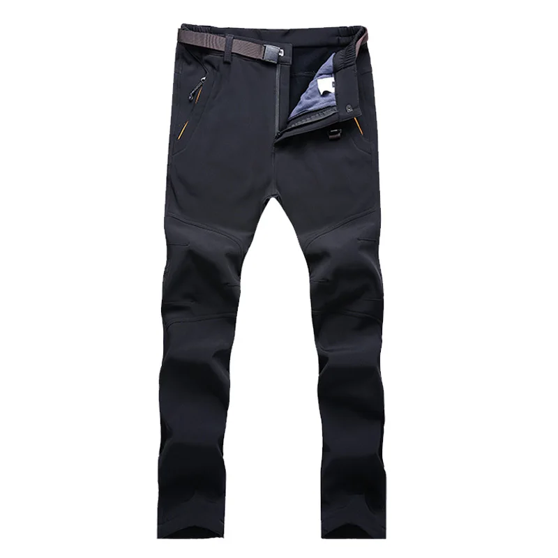 Pantalones de senderismo al aire libre de la luz del Ártico que hacen senderismo de las mujeres de lana grueso cálido elástico suave Shell pantalones transpirables a prueba de viento