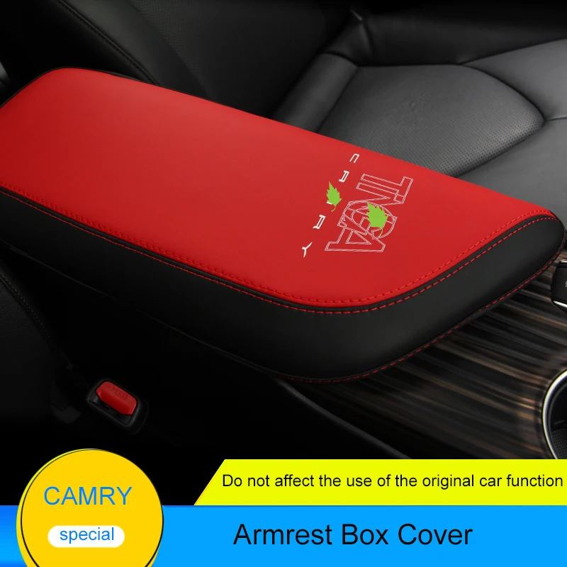 

QHCP Microfiber Leather Car Center Console Armrest Box Cover Storage Protection Cushion Auto Accessories For Toyota Camry 2018