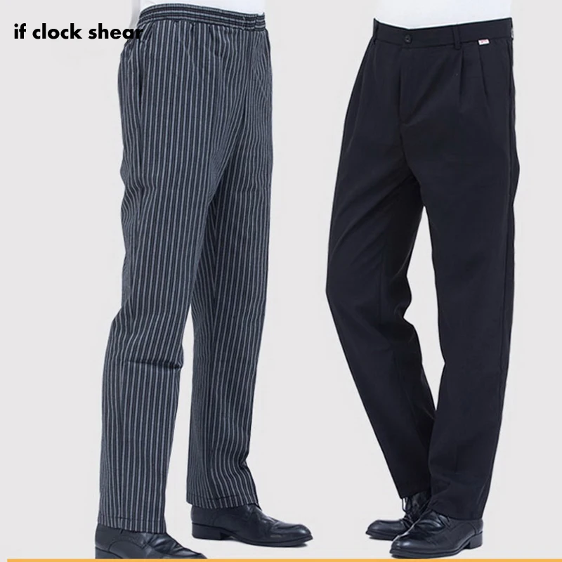 

Chef pants zebra striped trousers breathable chef special tooling elastic waist chef work pants for men and women Wholesale new