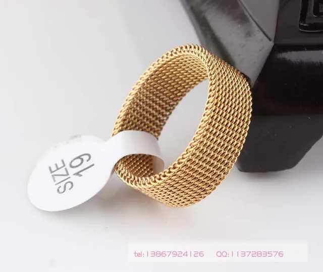 8mm gold color soft mesh Titanium steel ring, Indulgent rings for men and women, 8mm gold color soft mesh Titanium steel ring, Indulgent rings for men and women,