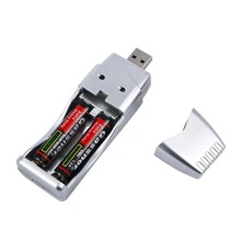 Battery Charger Adapter DC1.4V Dual-Slot AA/AAA Ni-MH Ni-Cd Rechargeable USB Plug  