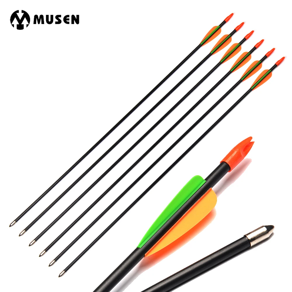 12pcs 80CM Fiberglass Arrows Target Practice Archery arrow OD 7MM for bows
