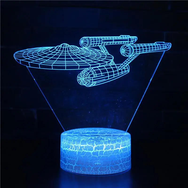Светильник King Star Wars Master Yoda Darth Vader R2D2 Death BB8 Trek Millennium X Fighter 7 цветов 3D оптический