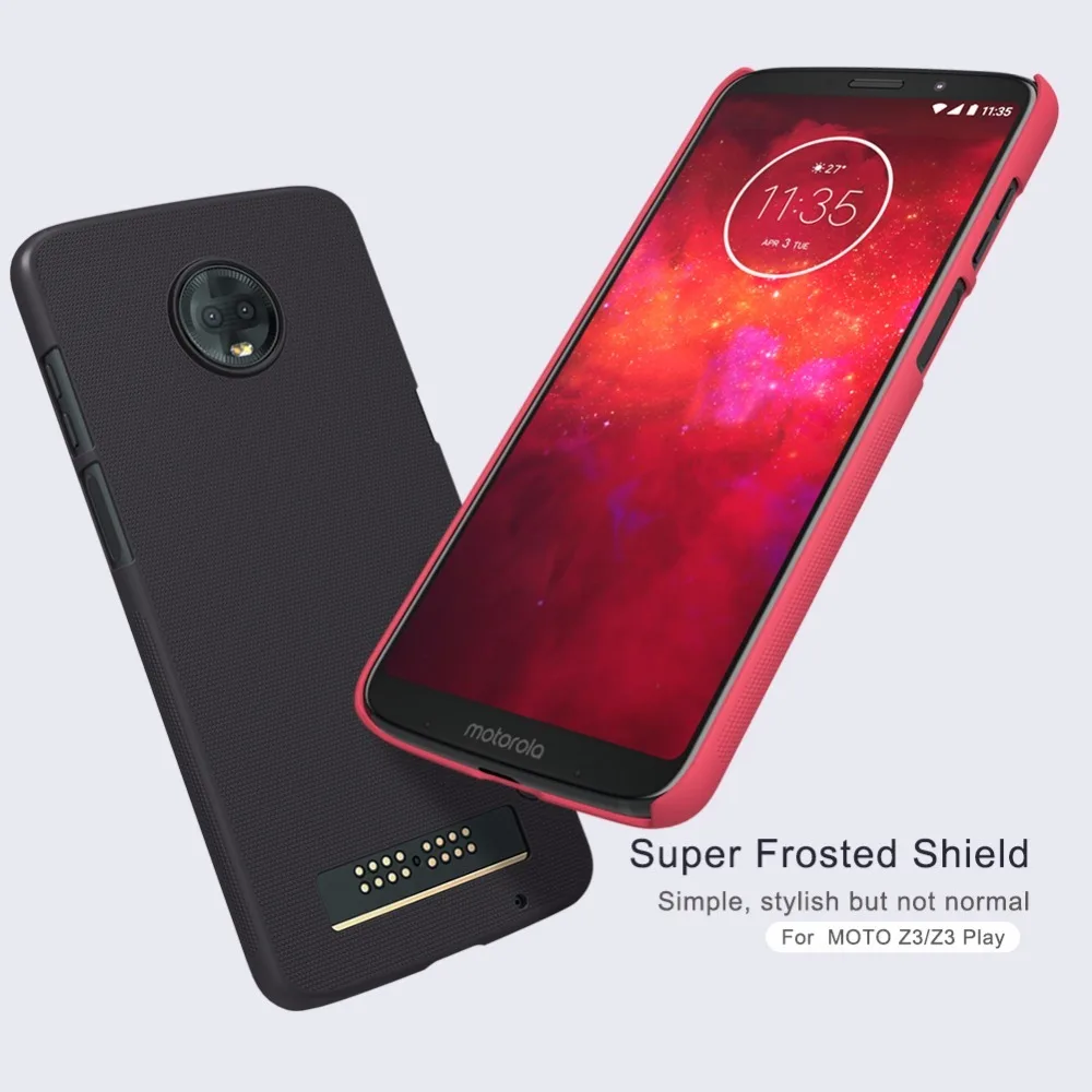 Чехол для Motorola Moto Z3/Moto Z3 Play NILLKIN Супер Матовый Защитный матовый пластиковый жесткий чехол