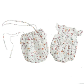 

Ruffle Sleeveless Baby Bodysuit Floral Print bodysuit baby bodysuit Cotton Packed Bottom Shirt Climbing Suit For Girls bodysuit
