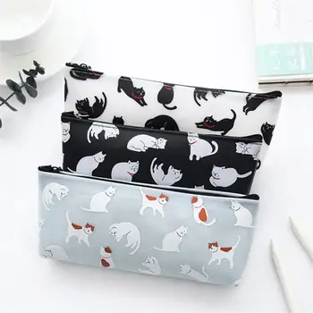 

Silicone Pencil pen storage bag Cats Pattern Gift School Pen Case Cosmetic Makeup Storage Bag Purse 2o0809