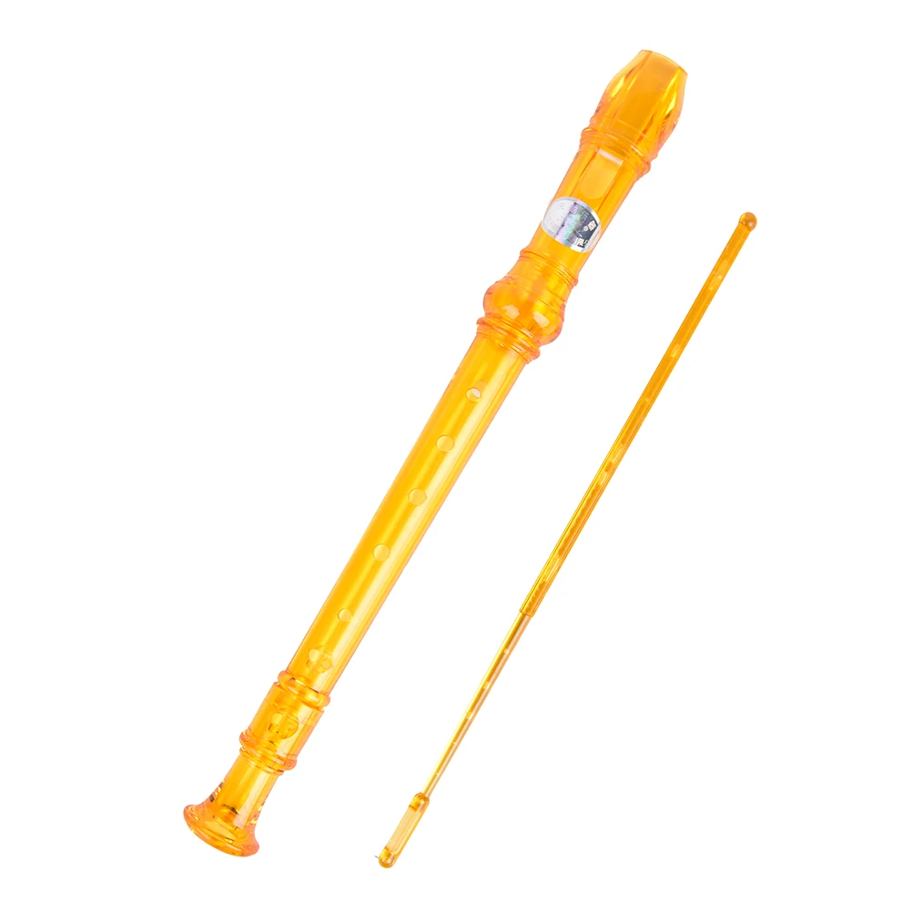 Флейта 8 отверстий рекордер высококлассная красочная прозрачная флейта+ палочка для чистки Piccolos аксессуары для начинающих студентов - Цвет: Золотой