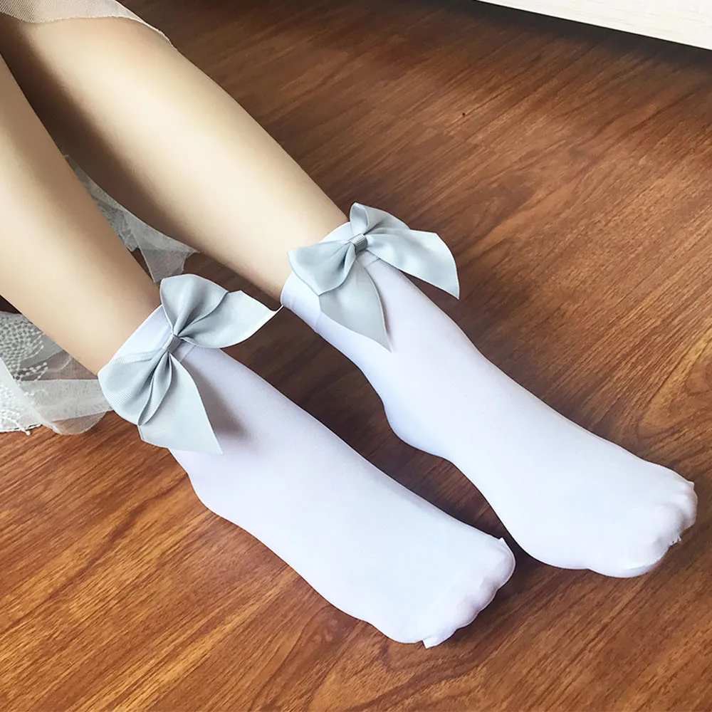 Носки женские Короткие хлопковые повседневные Однотонные эластичные шелковые с