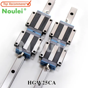 

Noulei HGW25 China Linear Guide Rail 2pcs HGR25 1000mm and 4pcs HGW25CA Flange Carriage Blocks for CNC Router 600mm