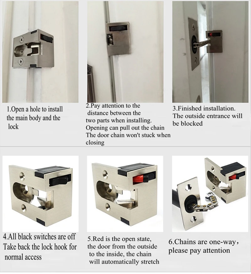 DG006 защита двери из цинкового сплава экструдированная защелка безопасности двери цепи Качели Бар двери безопасности для дома и т. д