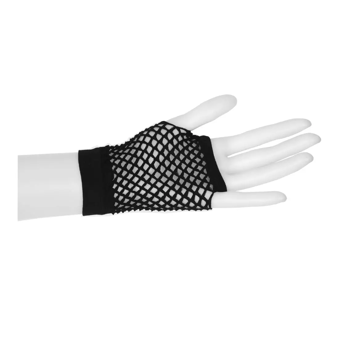 HLBY 2pcs сетки рыбы эластичные короткие рукавицы митенки без пальцев черные для