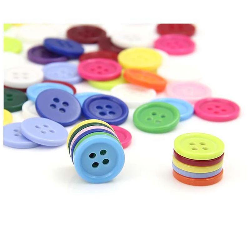 15mm Garment accessories wholesale color resin button baby button four