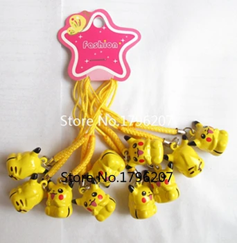 

New 10 Pcs Cartoon bell Cell Phone Strap Charms Keychains Key Ring DIY Jewelry Making Accessories Ty-143
