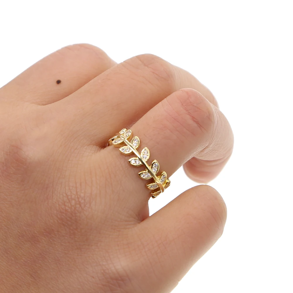 

Silver Color Leaves midi finger kuckle Ring Clear Cubic Zirconia Brand Ring Compatible with Original Jewelry elegant dainty ring