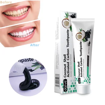 

2018 Coconut Shell Activated Charcoal Teeth Whitening Toothpaste Natural Black Mint Flavor 120g