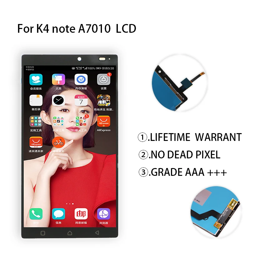 Оригинальный Для lenovo K4 Примечание A7010 ЖК-дисплей Дисплей с Сенсорный экран