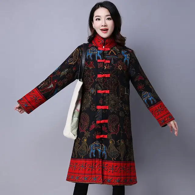 Buy Chinese Style Cotton Coat Women Winter Long Coats