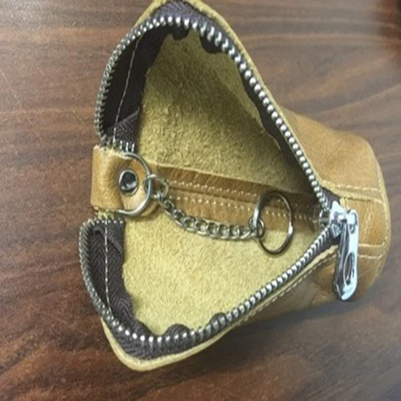 Men Key Bag Genuine Cow Leather Buckets Key Cases Pouch Zipper Keychain Auto Car Case Bag Women Home Holder key organizer,key case,key purse,key holder
