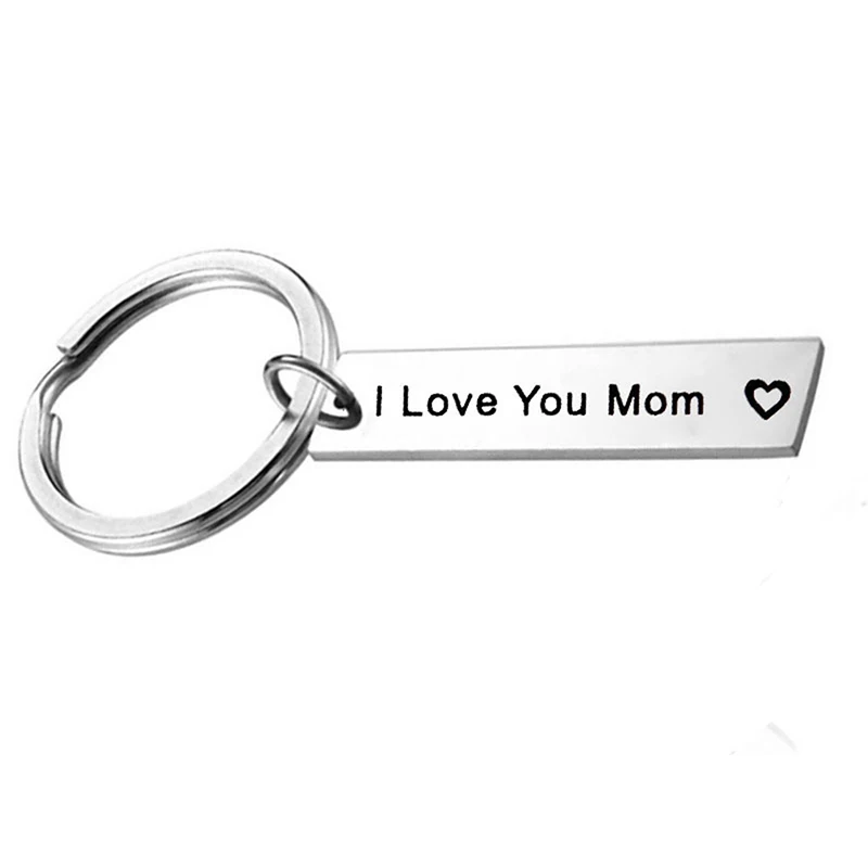 Брелок для ключей I Love You Mom/dad модный простой брелок из нержавеющей стали