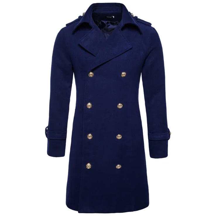 Europe/US Size Autumn Winter Double Breasted Woolen Coat Men England Style Slim Fit Long Windbreaker Jacket Male Casual Pea Coat Europe/US Size Autumn Winter Double Breasted Woolen Coat Men England Style Slim Fit Long Windbreaker Jacket Male Casual Pea Coat