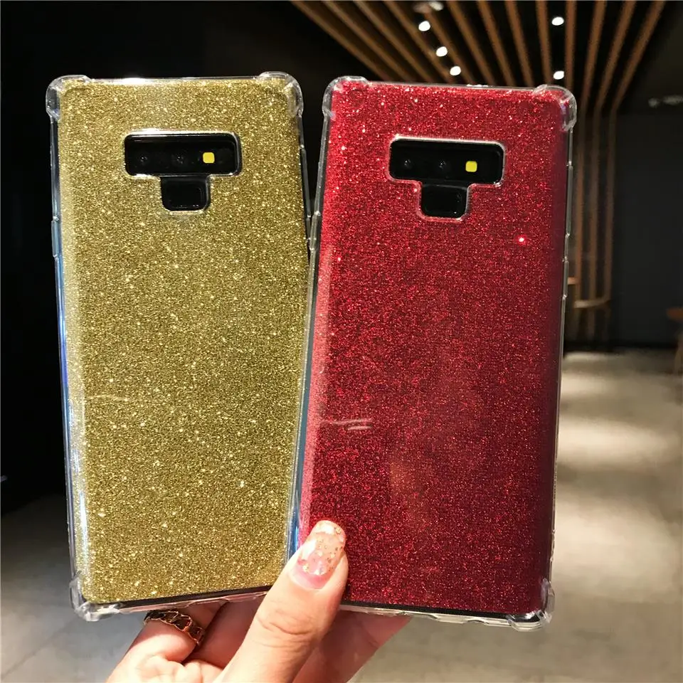 Блестящий Защитный Силиконовый ТПУ мягкий чехол для Samsung Note 9 8 S10 S10E S9 Plus A10 A20 A30 A40