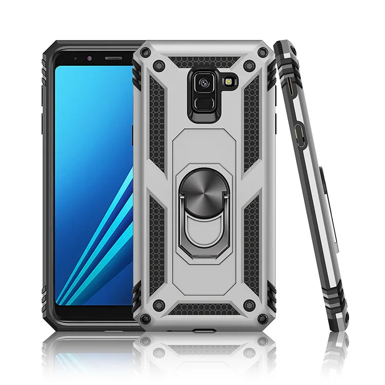 TPU+PC 360° Rotating Sergeant Shatter Resistant Bracket Armor Case For Samsung Galaxy A8 2018 Dirt |