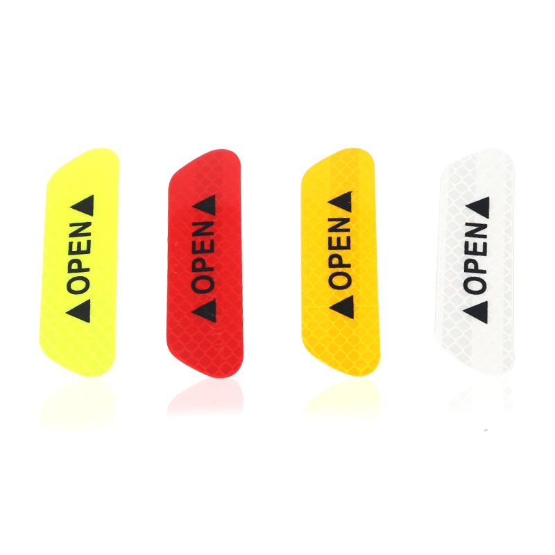 

4Pcs Car Door Anti Collision Warning Signs Reflective Tapes Stickers Auto Safety Light Reflectors Strip Car Door Decals