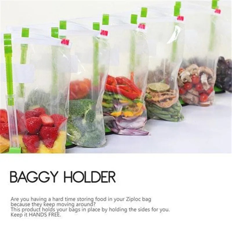 Kitchen Food Storage Bag Holder Racks Non-slip Clip Food Storage Bags Onto Holder Sandwich Bag Racks Cooking Storage Baggie Kitchen Food Storage Bag Holder Racks Non-slip Clip Food Storage Bags Onto Holder Sandwich Bag Racks Cooking Storage Baggie