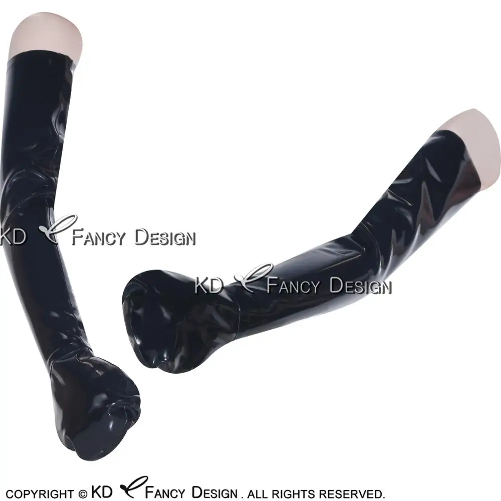 

Black Sexy Long Latex Boxing Gloves Rubber Mitts Plus Size ST-0006