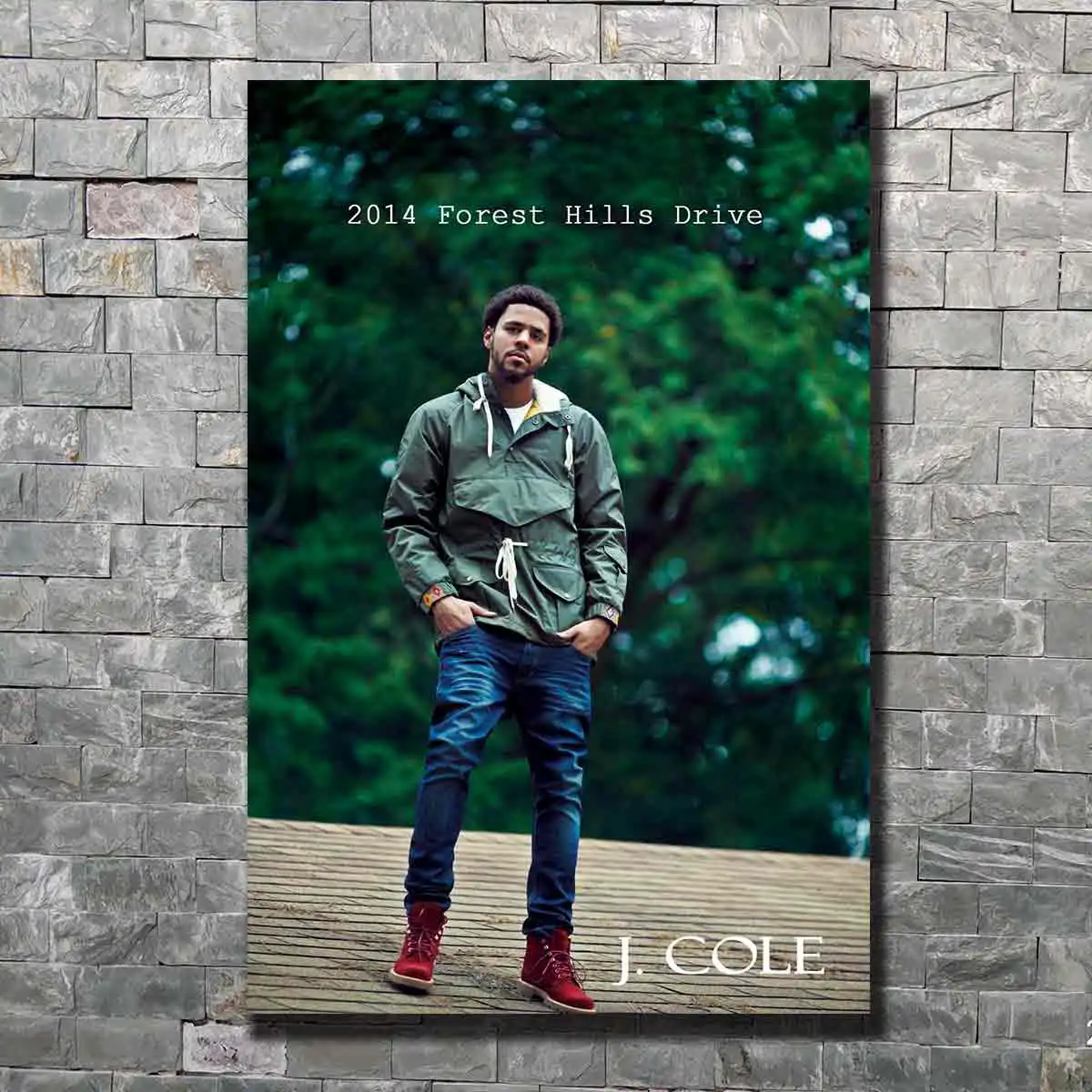 Художественный шелковый постер J Cole 2014 Forest Hills Drive Custom Singer Star Hot Home Fabric Wall Decor 8x12 12x18