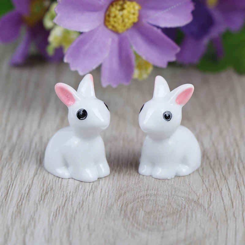 10pcs Miniature Dollhouse Bonsai Craft Garden Landscape DIY Rabbits Decor