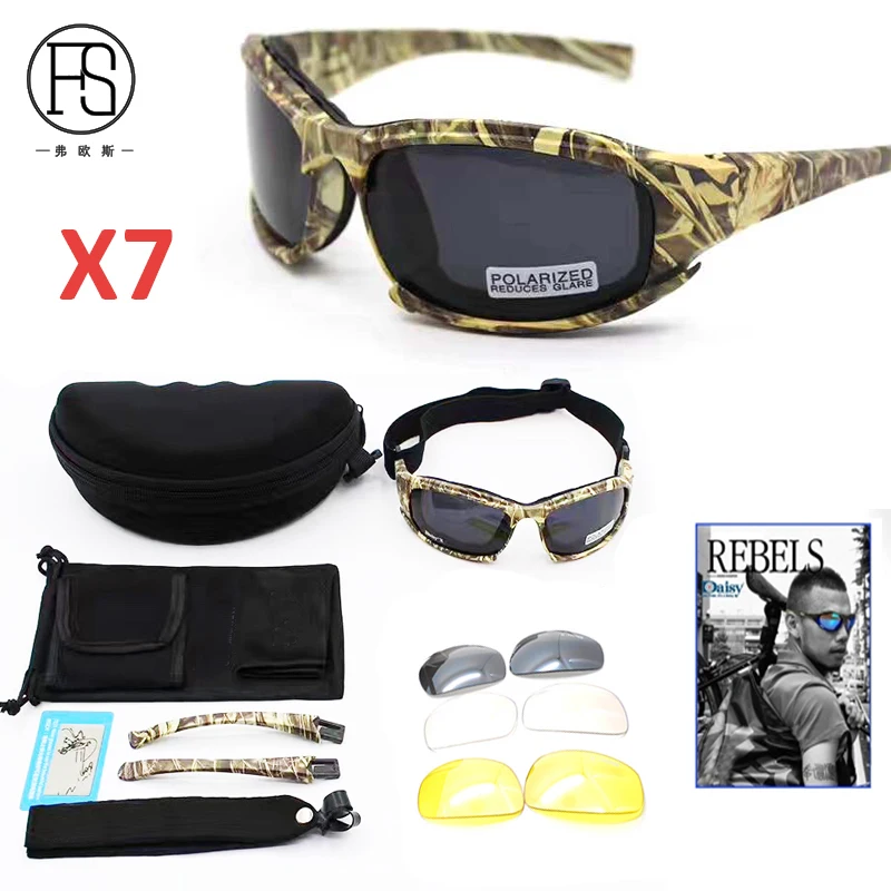 New Style Camouflage Frame Tactical X7 Men Military Polarized Glasses