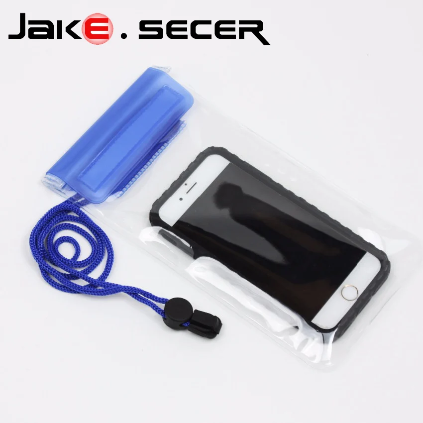 

JIAKE Universal waterproof PVC bag case for xiaomi mi5 mi6 iphone 7 5s transparent touchable dry bag phone cases for samsung s7