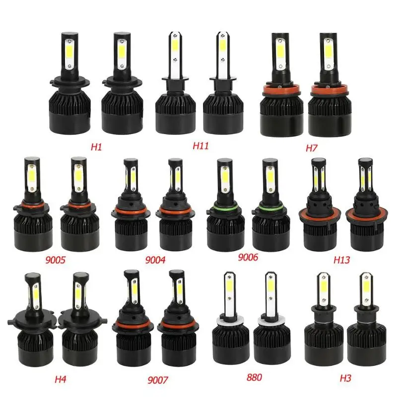 2 шт. S2 Серия COB светодиодный фары автомобиля H1/H11/H7/9005/9004/9006/H13/H4/9007 лампы 8000lm авто светодиодный лампы