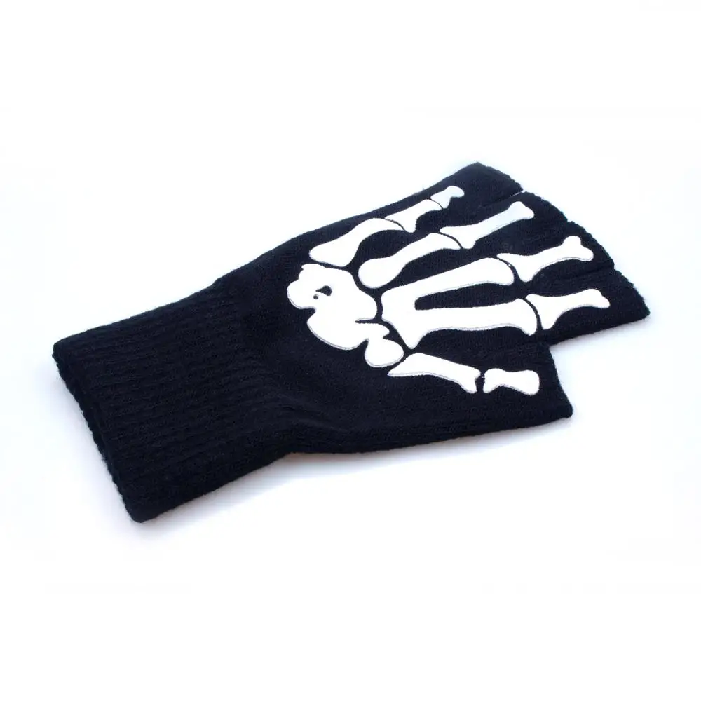 Men Women Slip-Resistant Bone Skeleton Racing Riding Cycling Full Finger Gloves Bicycle Bike Sports Skull Glove   (1)