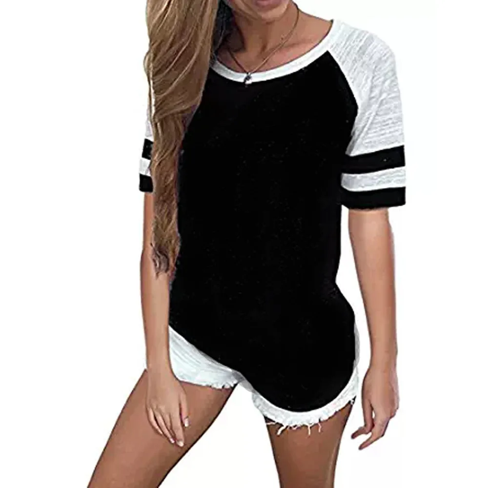 

T shirt top round neck short sleeve Summer hot hit color loose short-sleeved T-shirt top