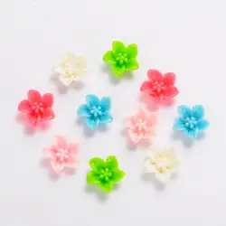 13x5 мм Смешанные Цвет непрозрачные Цветок Смола Кабошоны для изготовления ювелирных изделий DIY, 500 шт./лот