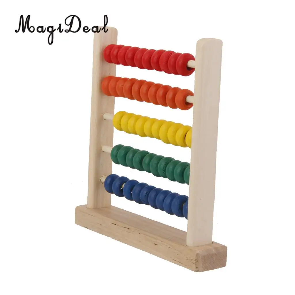 MagiDeal 1Pc Kids Wooden Rainbow Abacus for Kindergarten School Children Learning Education Math Counting Number Toy Study Gift