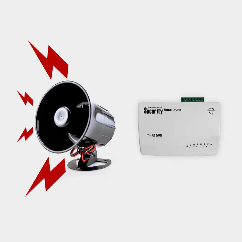 Bocina de sirena de alarma con cable electr/ónico para sistema de seguridad con soporte 110dB DC 12V