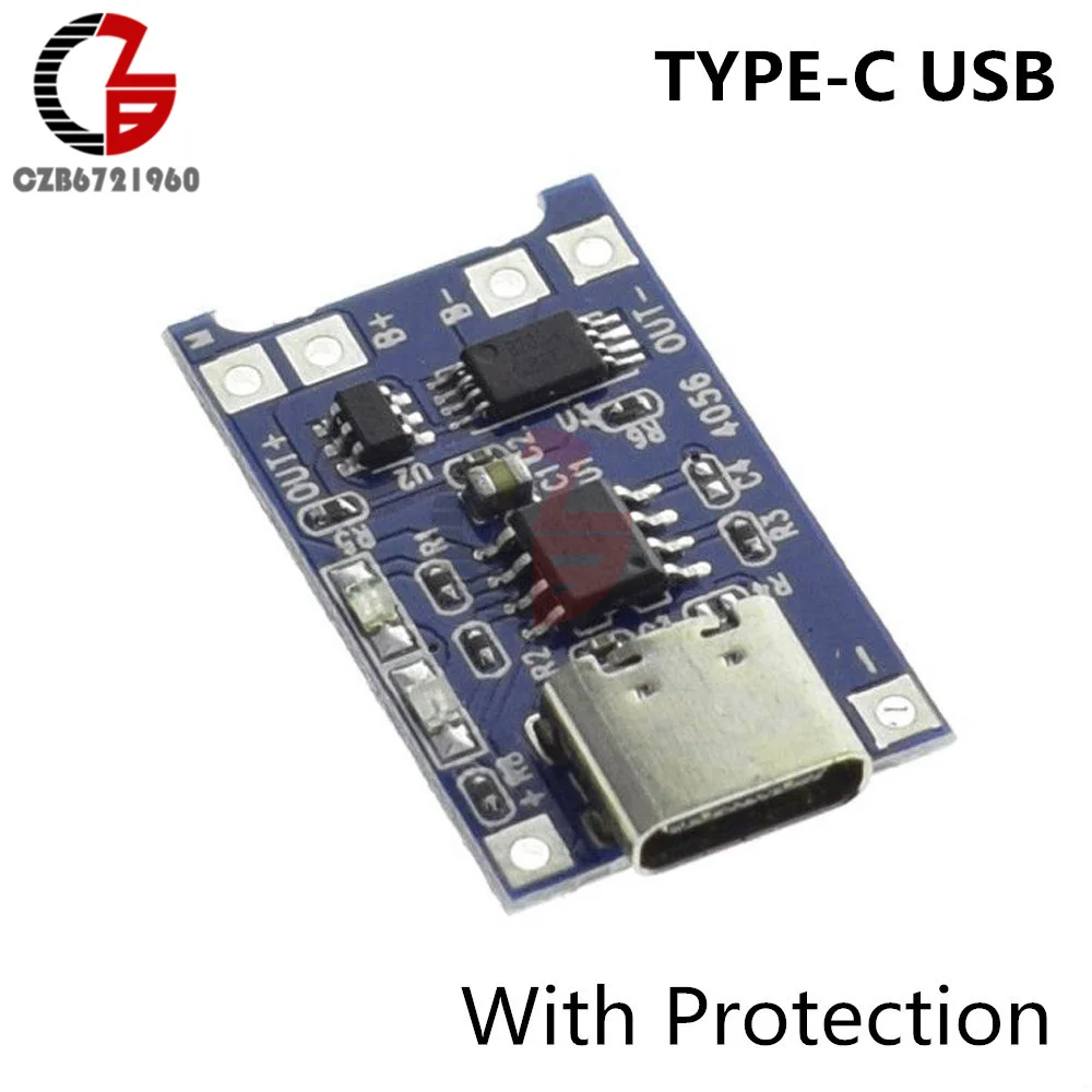 5 шт. тип-c Micro Mini USB TP4056 модуль зарядного устройства литиевой батареи 5В 1А 18650 Защитная плата для мобильных устройств - Цвет: Type-c