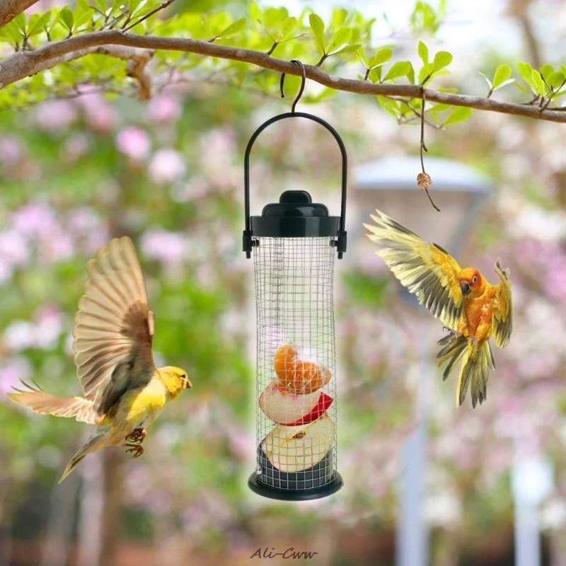Bird Feeder Outdoor Hanging Mesh Feeding Portable Wild Birds Plastic