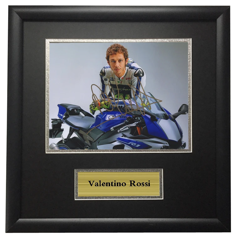 

SA COA Valentino Rossi MOTOGP racing driver's autographed signed Photo Framed
