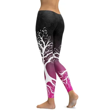 

European and American Fashion Printing Branch Yo-ga Pants leggings Trousers for women Breathable Elastic Fast Quick Drying
