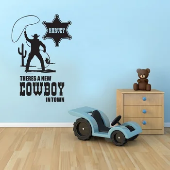

Customer-made COWBOY WALL STICKER PERSONALISED BOYS BEDROOM VINYL CHILDREN'S TRANSFER